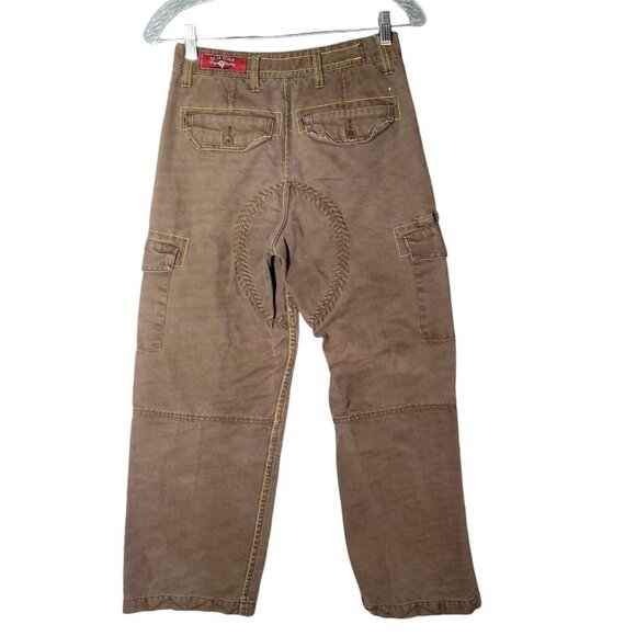 Vintage Gear Seven Cargo Canvas Skate Pants Youth Size 14 Faded Brown Wide Leg - Picture 4 of 11